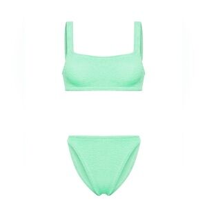 Hunza G Light Green Xandra Crinkled Bikini Set